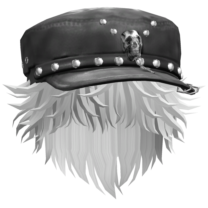Fluffy Emo Black Beret Y2K Boy Hair (White)