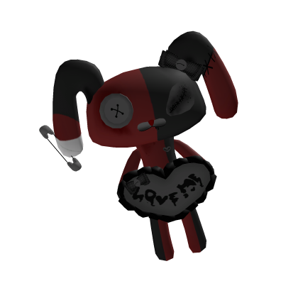 Ი𐑼 stitched up love me bunny plush [black,red]