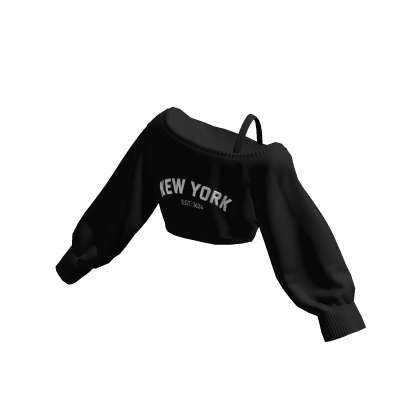 New York Off Shoulder Oversized Sweater Cropped thumbnail