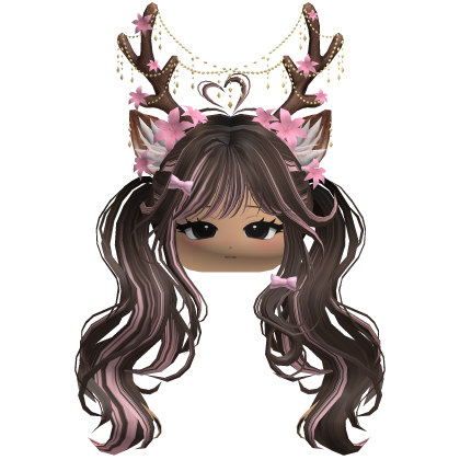 Ethereal Christmas Fairy Fawn Pigtails w/ Antlers