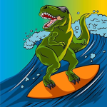 Dino Surfing Clothes
