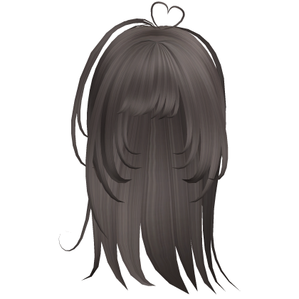 shoujo anime hair with heart cowlick ash brown Roblox item