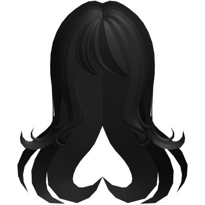 adorable dolly heart flowy long hair black