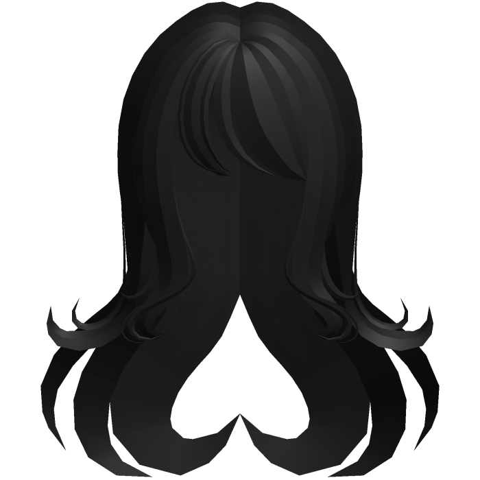 adorable dolly heart flowy long hair black