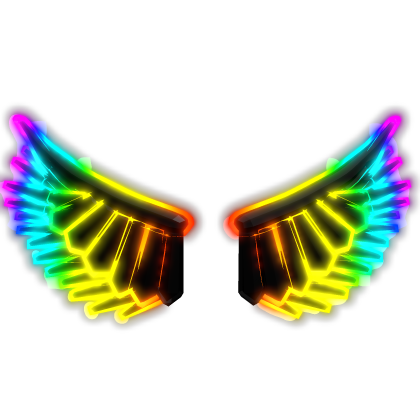 Cartoony Glowing Emissive Rainbow Wings
