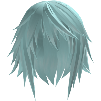 short straight emo hair (sky blue)
