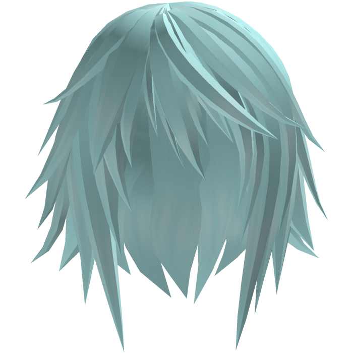 short straight emo hair (sky blue)