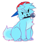 Cartoon dog fan group
