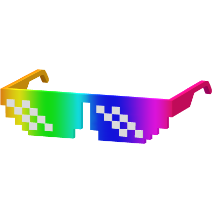 rainbow pixel meme sunglasses