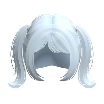 cute twirly wispy pigtails in light blue