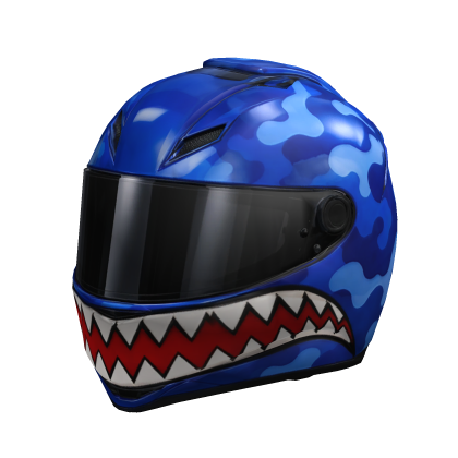 Blue Sharkbite Motorcycle Helmet Roblox item