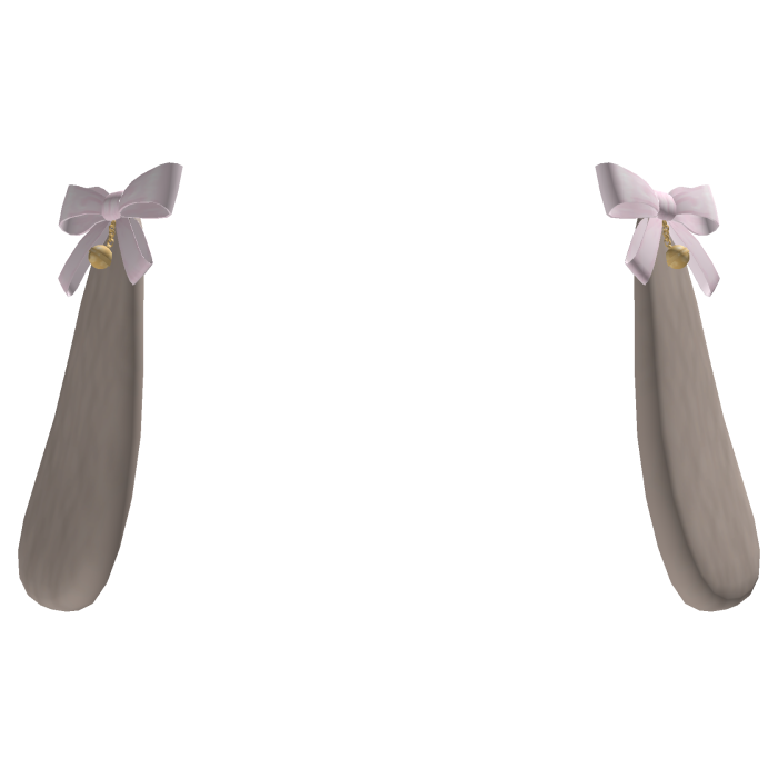 𖹭 delicate bunny ears with bows (Ash)