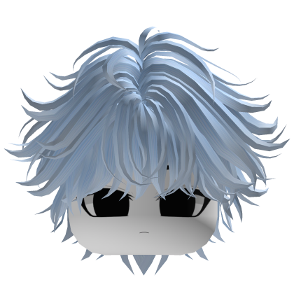 blue anime messy layered hair