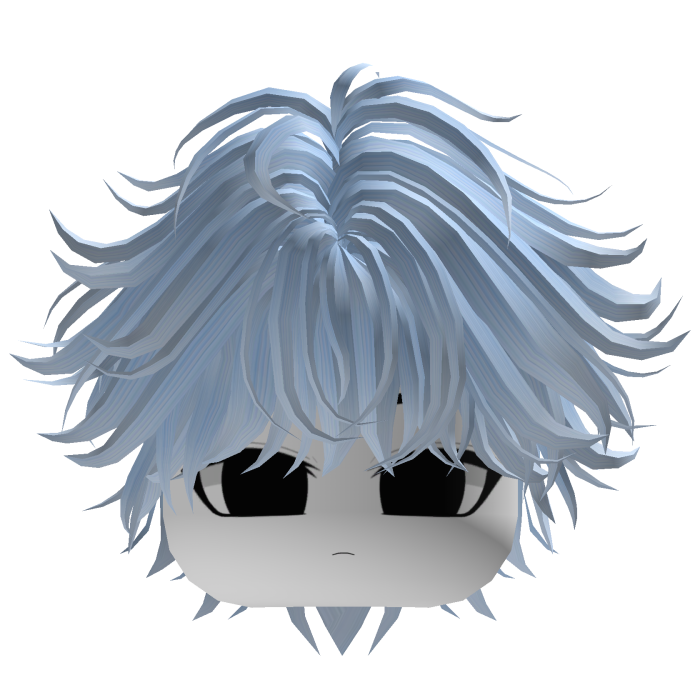 blue anime messy layered hair