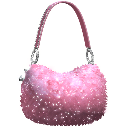 Pink Glitter Y2K Gyaru Fluffy Fur Handbag • DD33