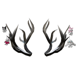 Black and Silver Antlers Horns