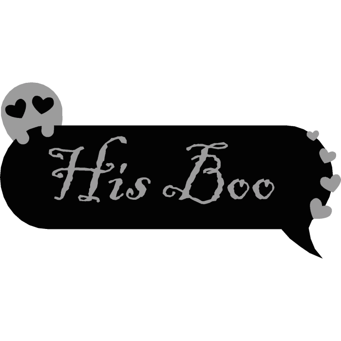 His Boo Matching Halloween Cute Text Chat Bubble
