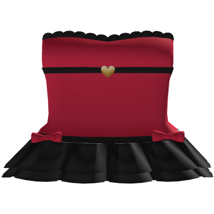 Cute Halloween Ruffle Dress w Heart Belt in Red