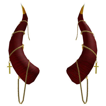 Royal Gold Chained Horns (Red)