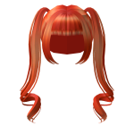 Orange Long Kawaii High Pigtails
