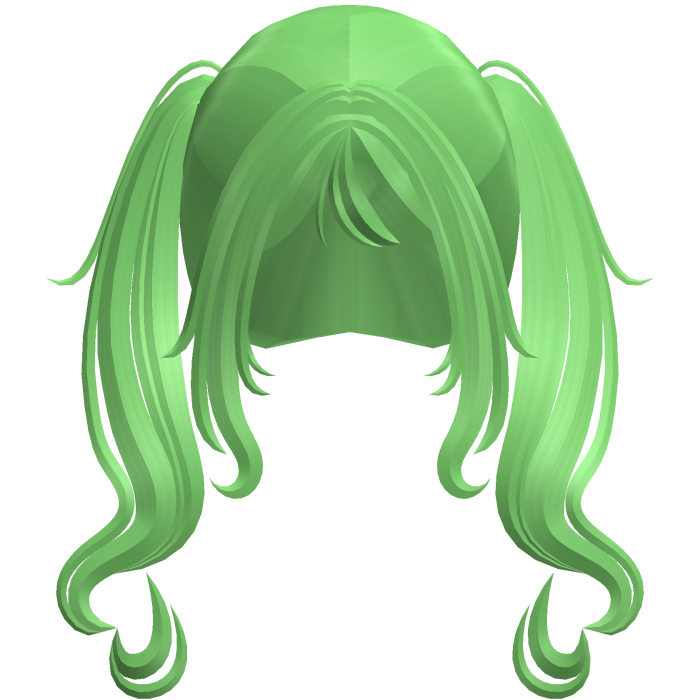 Swirly Curled Long Pigtails (Green)