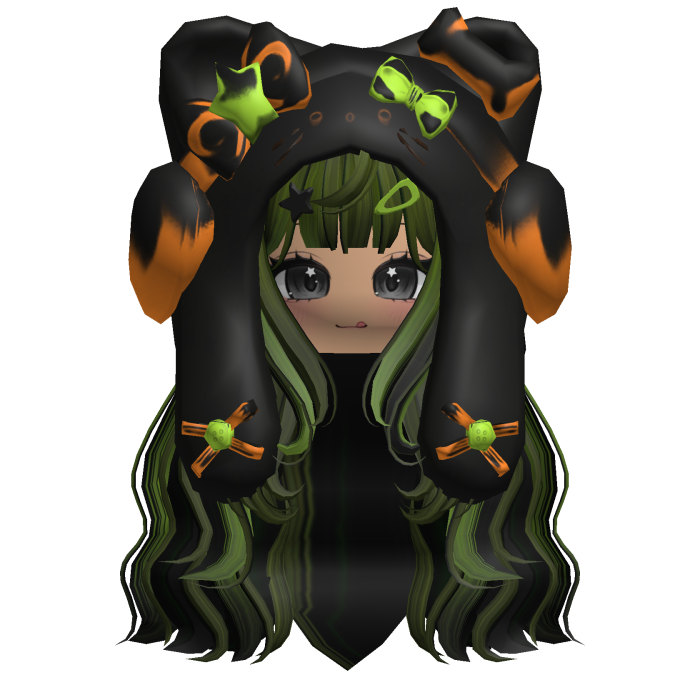 Green Cute Cozy Kitty Hood Hair