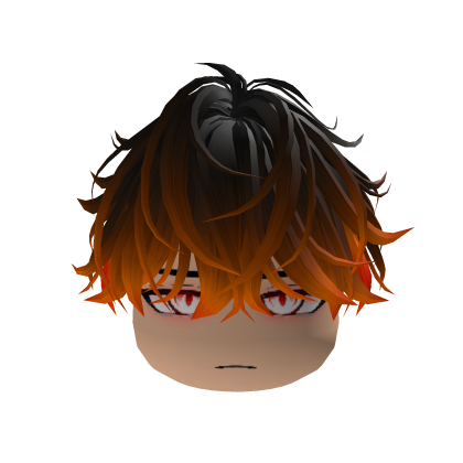 Black/Orange Messy Boy Hair Roblox item