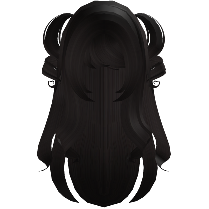 sweet cute brown long wavy hair w twin pigtails