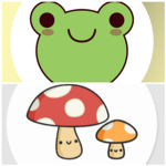 lil frogs and mushrooms
