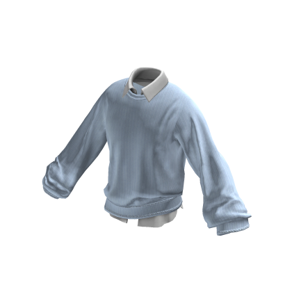 💗SWEATSHIRT LAYERED SHIRT_LIGHT BLUE