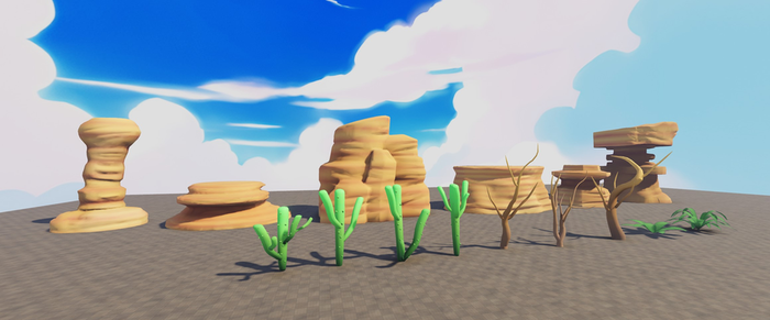 Stylized Low-Poly Desert Roblox Nature Pack preview 1