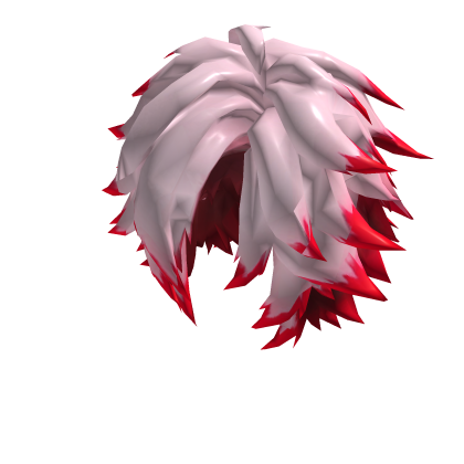 Crimson Tipped White Anime Hair