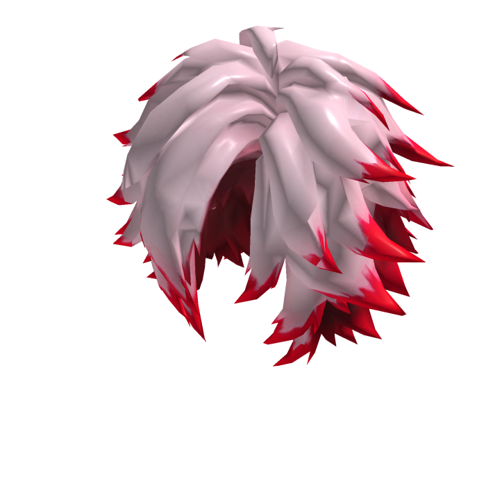 Crimson Tipped White Anime Hair
