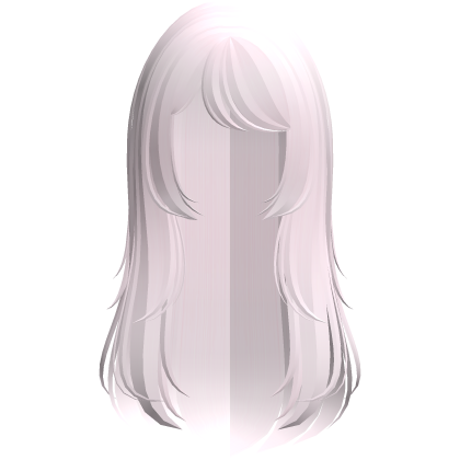 cute long layered wispy doll hair in light pink Roblox item