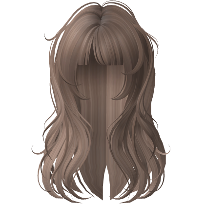 milktea brown long anime cute emo girl messy hair Roblox item