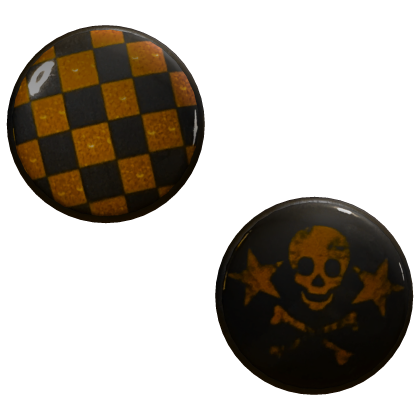 emo orange black scene badge pins skeleton thumbnail
