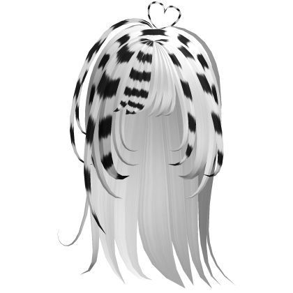 shoujo anime hair with heart cowlick white raccoon Roblox item