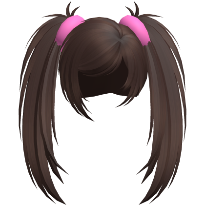 brown thick messy scene tied pigtails Roblox item