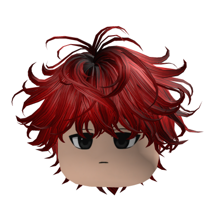 Y2K Crimson Messy Hair Emo Roblox item