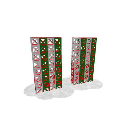 christmas model with snow and brick and colored   