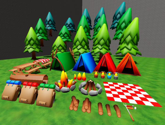 Stylized Low Poly Forest Camping Pack preview 2