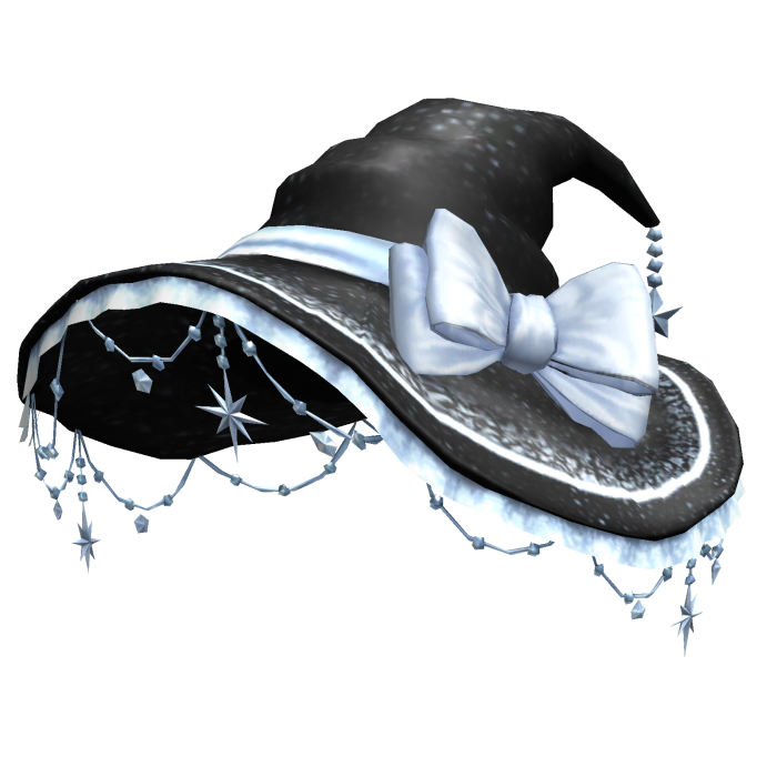 Halloween Black&Blue Jeweled Witch Hat w/ Bow
