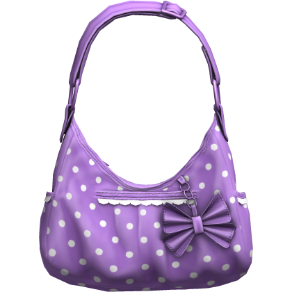 Purple Coquette Polka Dot Bow Shoulder Bag