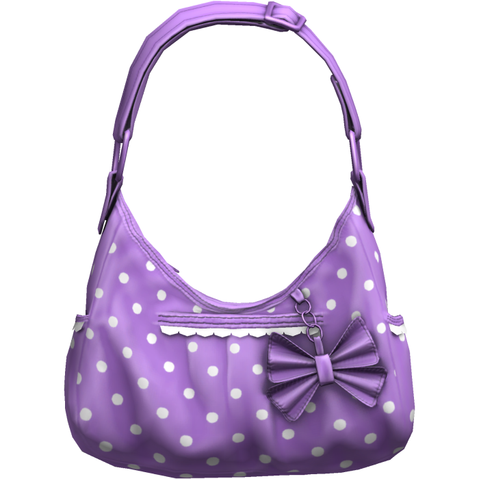 Purple Coquette Polka Dot Bow Shoulder Bag