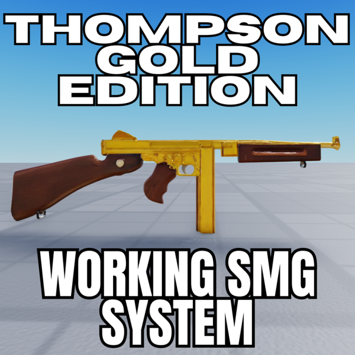 (WORKING GUN) SMG Thompson GOLD EDITION Tool [PBR] preview 1
