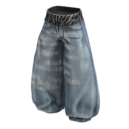 Light Blue Baggy Skater Zebra Denim