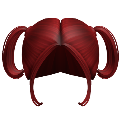 -',ৎ High Baby Pigtails with Bangs in Red