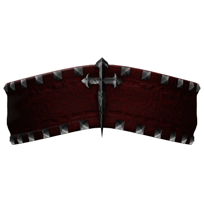gothic red lace blindfold with cross & studs thumbnail