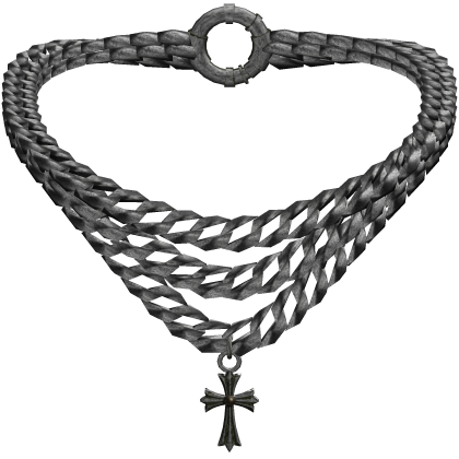 Silver Cross Metal Cuban Chain Roblox item