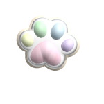 ⁀  ♡  kawaii rainbow pastel paw biscuit clip